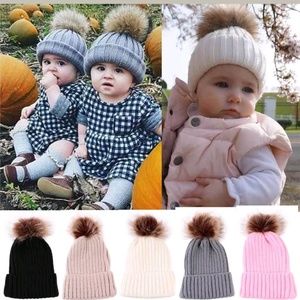 Knitted Hats for Little Ones. Pink Tan Gray Black